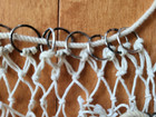 Vintage Fish Creel Bag Knotted Fishing Knit Net With 38 Chain Ring Links At Top