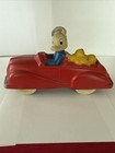 1940   s Vintage Sun Rubber Donald Duck   Pluto Red Car Very Nice   Original