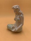 Ceramic Mermaid Figurine Sculpture Pearlescent Statue Coastal Beach Decor