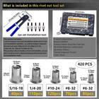 Sae Rivet Nut Tool 420pcs Imperial Carbon Steel Rivet Nut Tool Kit     5 16-18   1 4