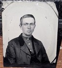 1 9th Plate Original Ambrotype Image Of Union Soldier  Unidentified  Half Cased