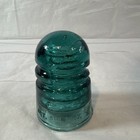 Htf Vintage Patented Oct 8th 1907 Glass Powerline Threaded Insulator Aqua Blue