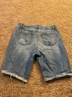 Terra   Sky Denim Shorts Women   s Plus Size Distressed Raw Hem Stretch Blue Jean