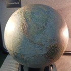 Replogle Land And Sea 12  Tabletop Globe Raised With Vintage Stand