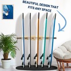 Hang 11 Surfboard Rack - Sustainable Wooden Wall Mount With Rubber Mat  6 Arms 