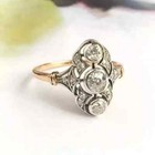 Art Deco Style Round Lab Created Diamond 14k Yellow Gold Fn Engagement Ring