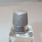 Antique Sterling Silver Ketcham   Mcdougall Mkd Engraved Initials Thimble Size 9