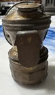 Vintage Antique Brass Auto-lite Carbide Miner s Head Lamp And Bottle  Untested