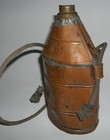 Antique Vtg Copper Tin Miner s Water Canteen Flask With Lid   Rope Strap