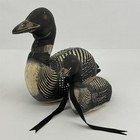 Set Of 2 Vintage Loon Stuffed Fabric Duck Plushes White Black