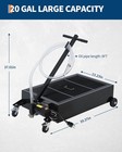 Low Profile Oil Drain Pan  20 Gallon Oil Change Pan Cart With 110v Electric Pump
