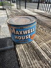 Vintage Coffee Can Maxwell House Key Wind 1 Lb Advertising Tin W  Lid