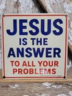 Vintage Jesus Porcelain Sign Old Baptist Church Religious Bible Beaumont Tx God
