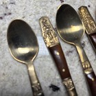 Set Of 12 Spoons  Vintage Brass And Wood  Thailand Buddha  Elephants 