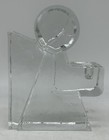 Wiesenthal Hutte Ice Glass Block Angel Candle Holder  Mini Taper  Christmas  Mcm