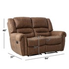 Canmov Faux Leather Manual Loveseat Recliner  2 Seat Reclining Chair  Couch Set
