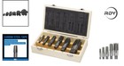 Professional 6 Piece Carbon Steel Pipe Tap Set For Thread Cleaning     Wooden Box