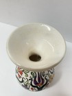 Vintage Kutahya Turkish Hand Painted Pottery Bud Vase Signed