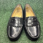 G h  Bass Weejuns Kiltie Leather Classic Loafers Black Mens Shoes Size 10 5 D
