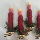 Primitive Vintage Style Clip On Christmas Tree Faux Candles Lot Of 10 Red 6    T