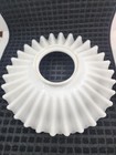 Antique Victorian Petticoat Lamp Shade White Ruffled Cased Milk Glass 10 