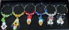 Set Of 6 Disney-themed Character Wine Glass Charms Pendant Drink Markers