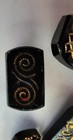 Vintage Black Gold Glass  Rectangular Etched Vintage Buttons Pack Of 11-20