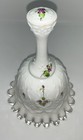 Fenton Spanish Lace Violets In The Snow Silvercrest Bell Signed Cathryn Gearhart