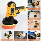 1000w Car Polisher Buffer Sander Polishing Machine Kit Waxing With 5  Pad Bonnet