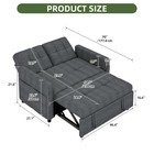3 In 1 Convertible Sofa Bed 55 Inch Sleeper Sofa Linen Loveseat Futon Couch