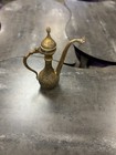 Vintage Arabic Brass Dallah Coffee Pot Middle Eastern Etched Tea Decor