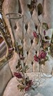 Vintage Metal Floral Flowers   Leaves  Rustic Decor Roses Candle Holder Pair
