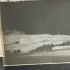 Antique Glass Plate Negative Waterfront Lake Pond Boats People 1800s 1900s