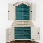 Antique White Painted Corner Cabinet Cupboard  Sweden Circa 1840-60