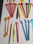 Vintage Swizzle Sticks Cocktail Stirrer Lot Figural Advertising
