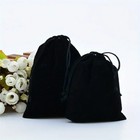 100pcs Black Drawstring Bag Jewelry Storage Bag For Party Wedding Gift Pouch