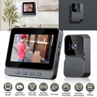 Smart Doorbell Chime Video Door Bell 1080p Camera Wireless With 4 3inch Monitor
