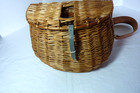 Vintage Fishing Wicker Creel-leather Adjustable Straps harness-13  X 10  Tall