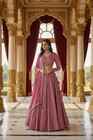 Metallic Pink Lehenga Choli Sequins Embroidered Wedding Party Wear Designer Set