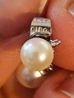 Vintage Ciro 9ct White Gold Curated Pearl Drop Dangle Earrings