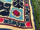 Vintage Uzbek Hand Embroidered Red Suzani  35 X 35 Inch   90 X 90 Cm