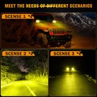 Auxbeam 4 inch Yellow Led Work Driving Light Pods Fog Lamps   Cover Shield Combo