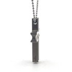 Titanium Large Concave Cross Pendant Necklace