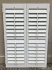 53  Tall X 36  Wide White Interior Louver Plantation Window Shutters