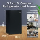 3 2 Cu ft  Single Door Compact Refrigerator With Freezer - Slide Out Glass Sh   