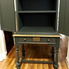 Antique Green Cabinet  Vintage  Cabinet  China Cabinet  Bookcase Storage