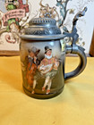 German Pewter Lidded Beer Stein - Royal Bayreuth  Bavaria
