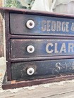 Antique Three Drawer Spool And Thread Cabinet