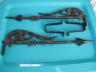 Vintage Antique Pair Art Deco Cast Iron Swing Arm Adjustable Curtain Rod Set