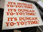 Duncan Yo-yo Top 1960s Toy Store Display  1  Sign Poster  yo-yo Time    2